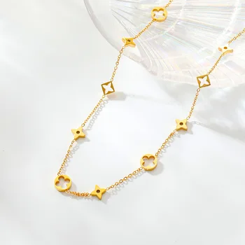 Joyeria Chapada En Oro De 18K Wholesale Stainless Steel Ins Gold Plated Pendant Custom Fashion Jewelry Necklaces