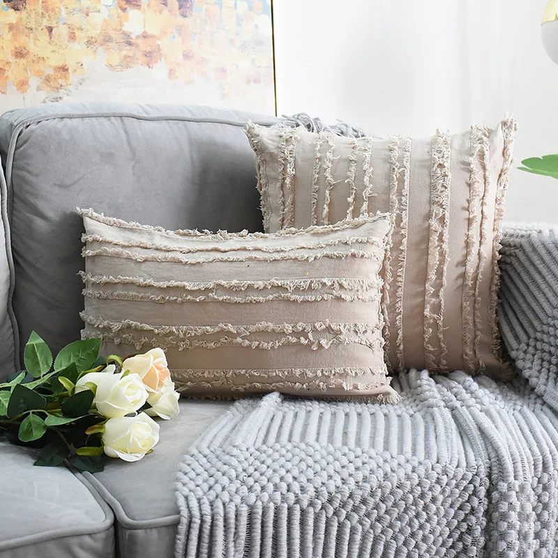Cotton Linen Blend Throw Pillow Case Living Room Cushion cover Home Decor 18" 