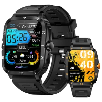2024 Ip68 Waterproof sport Smart Watch Kt71 1.96inch Screen App Dafit Phone Call Heart Rate Sleep Steps Count Smartwatch