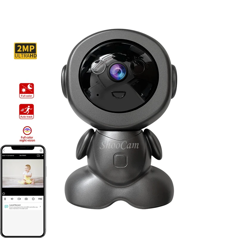 Smart Home 2mp/3mp Security Surveillance Cctv Camera Indoor Wireless Ptz Motion Tracking Safety Baby Camera For Pet&Baby Home