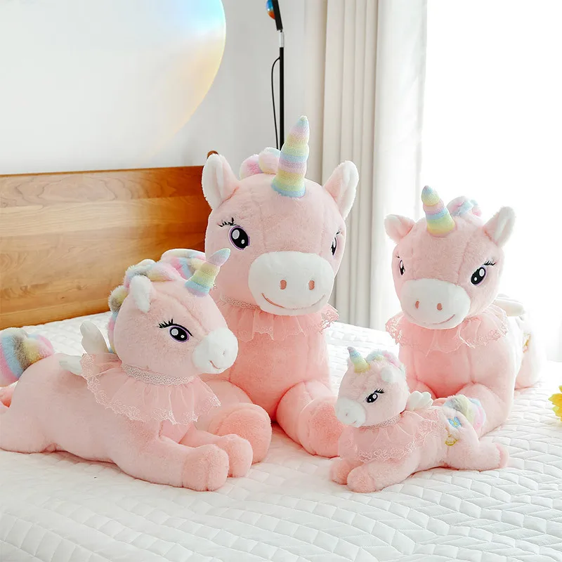 Cartoon soft unicorn plush toy Soft unicorn doll stuffed animal plush toy children's comfort gift decoration doll