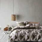 Comfortable 40s Cotton Line Bedding Set Colorful Leaf Printed Home Textile Bedding Set