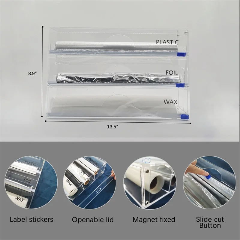 Factory Outlet kitchen tool plastic dispenser cling film slider cutter cling film cutter