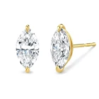 Stud Earring Gemnel Minimalist Gold Plated Jewelry 925 Silver Diamond Stud Earring