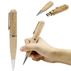 Pen Drive Pen Customized Wood Ballpoint Pen Shape Usb Flash Drive Memory Disk For Advertising Gift Promotion Market
