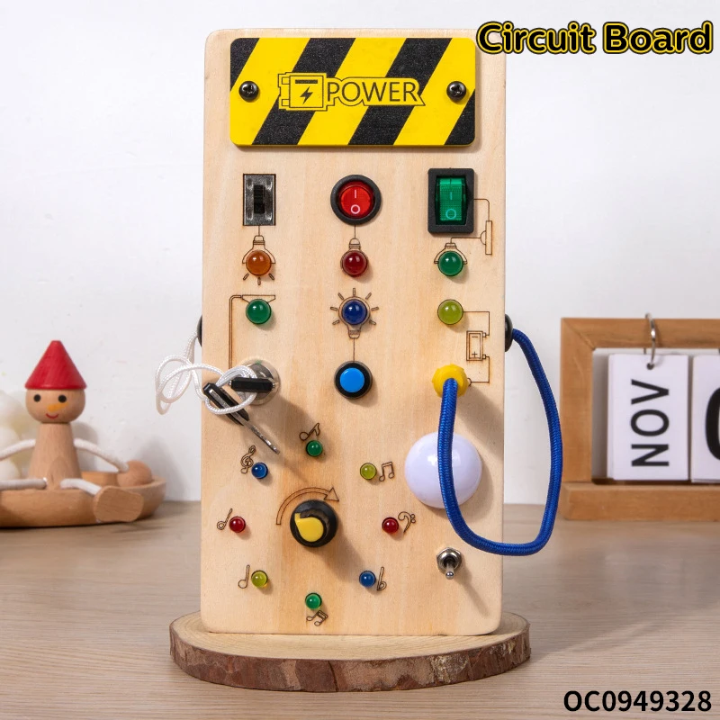 Wooden stem physics experiments educational learning toys electronics circuit board  for kids