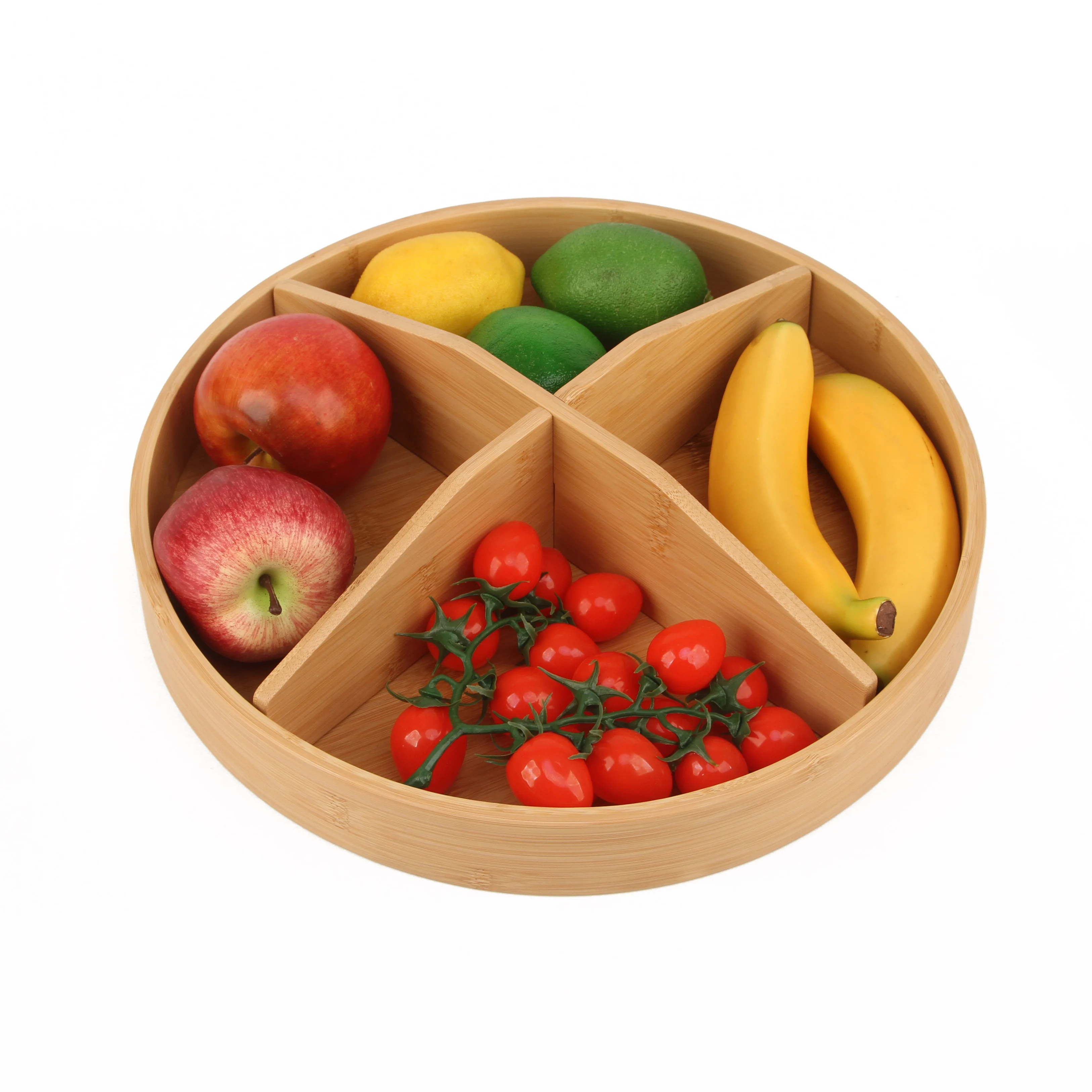 Wooden Dried Fruit Box Multifunction Snack Storage Container Sectional