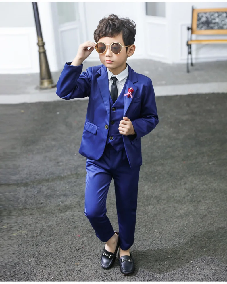 2022 Formal Kids School Uniform Dress Baby Boy Wedding Suits Tuxedochildren Party Costumes