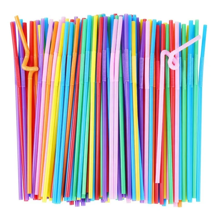 Flessibili 100 cannucce di plastica USA e Getta Bocotoer Multicolore 
