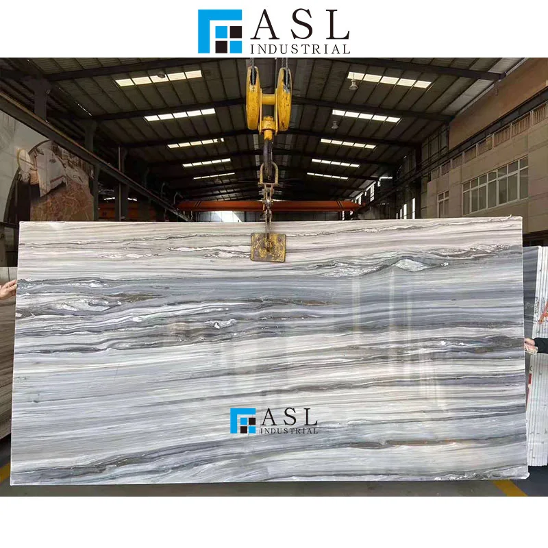Best quality straight veins palissandro Italy marmara white light blue marble