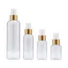 Pet Cosmetic Transparent 50ml Mist Spray Pet Bottle 75ml 100ml 250ml Cosmetic Gold Spray Bottle