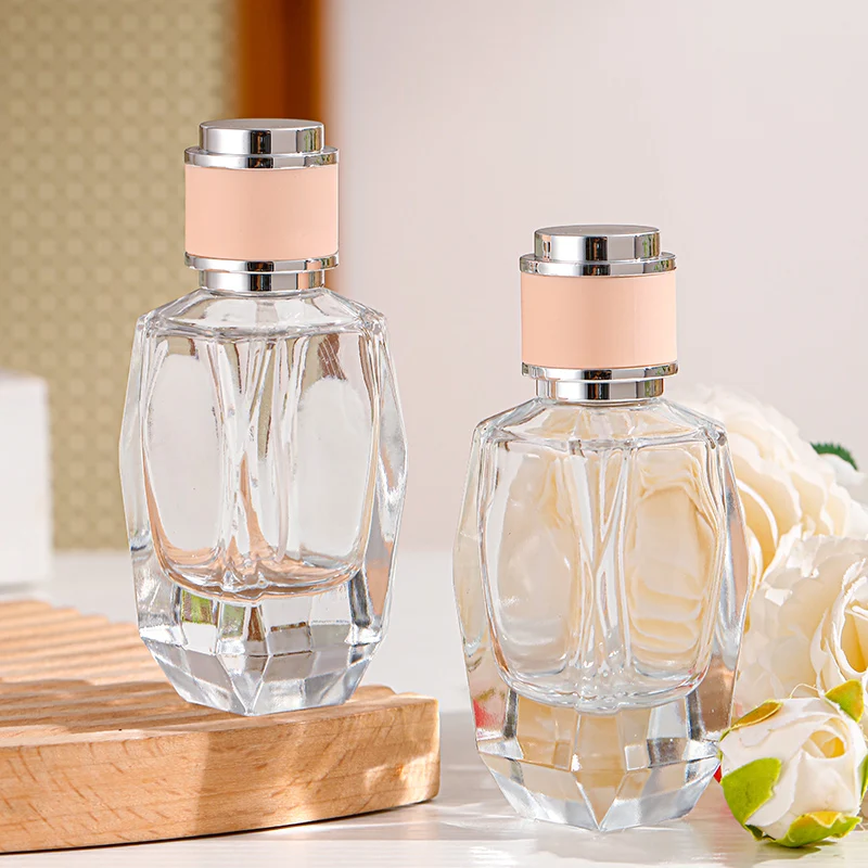 Eco-friendly Top Sale Perfume Bottle Glass Packaging Polygon Shaped Oem 50ml Refillable