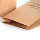 Bottom Paper Bag Vertical Brown Flat Bottom Take Out Take Away Kraft Paper Bag Without Handle