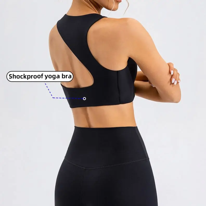 ECBC  Shockproof Yoga Bra Push Up Running High Intensity Vest Girls Yoga Running Crop Top Bra For Women Fitness