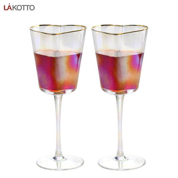 Heart-shaped glass style Nordic minimalist forest heart-shaped stemware goblet glasses clear