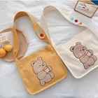 Bag Bear Bear Custom Canvas Tote Bag Little Bear Embroidered Cross Body Bag For Women