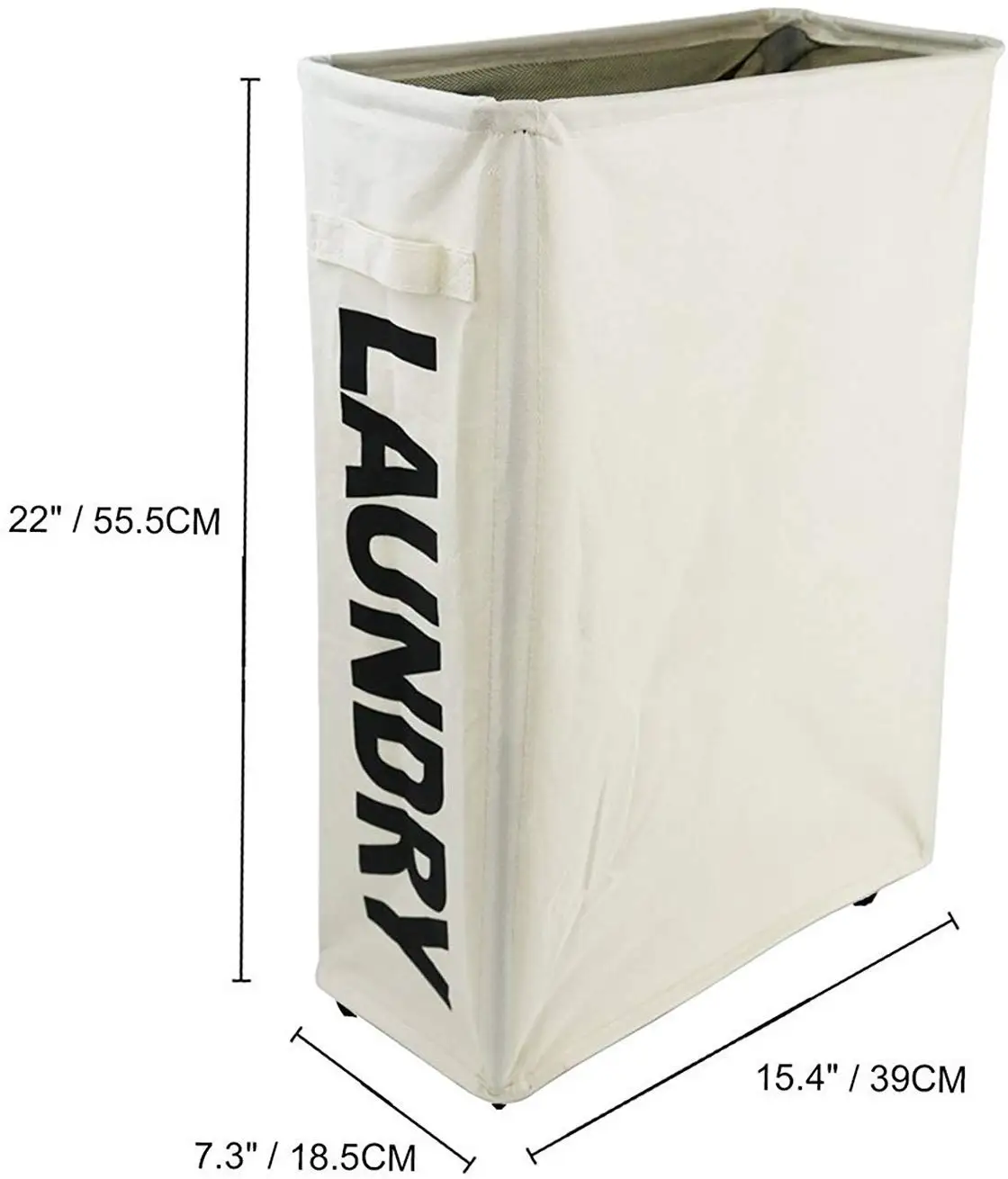 Rolling Slim Laundry Basket with Stand Foldable Waterproof Sorter and Organizer on Wheels Tall Thin Dirty Laundry Hamper Basket