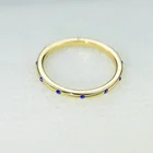 Ring Alloyalloy Fine Jewelry Blue Gemstone Ring 14K Gold Plated Ring Jewelry Women