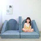 SAIEN CertiPUR-US/CE Infinitely Configurable Kids Play Couch Modular Cushion Comfort Soft Foam Sofa Bed Couch
