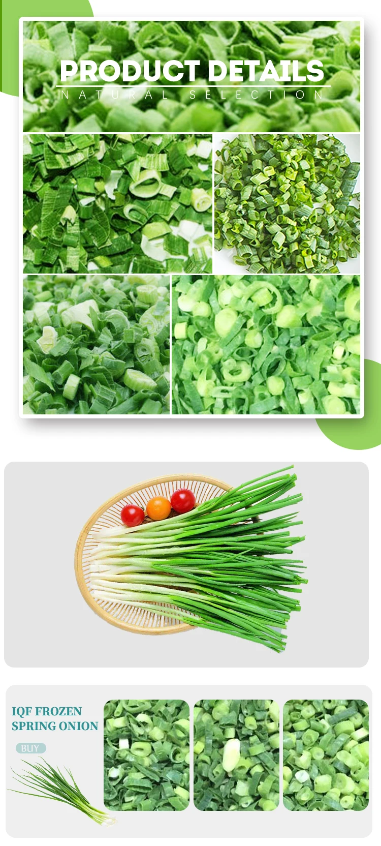 Wholesale IQF Spring Onion Frozen Spring Onion Fresh Spring Onion Frozen Vegetables manufacture
