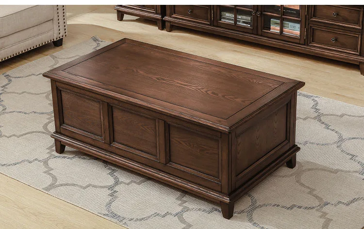 American country solid wood tea table ash wood Jane Small family living room furniture American tea table TV cabinet