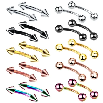 Eyebrow Banana Piercing Ring Curved Barbell Lip Ring Snug Daith Helix Rook Earring Cartilage Tragus Jewelry 16G