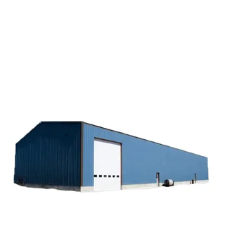 Light Steel Structure Prefabricated Warehouse Building with Hangar Roof Glass Wall Customizable Welding Cutting Bending Services