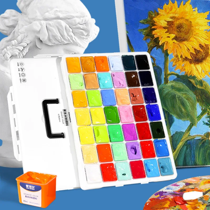 42 Color Gouache Pigment Portable Art Life Painting Pigment 80ml Hand