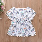 Beach blouse fringed dress kid girl clothing summer girls' clothing sets dress little girls clothes set summer