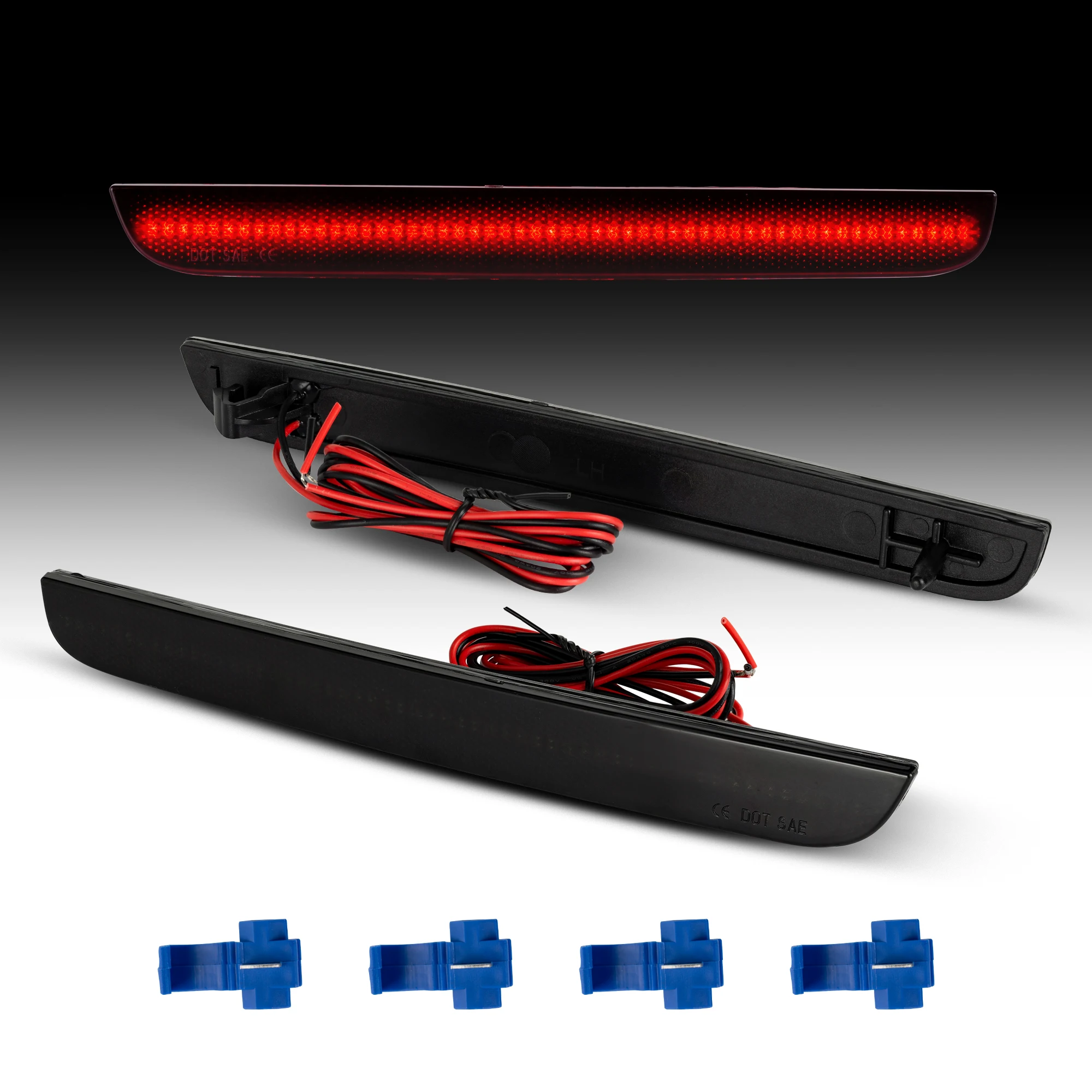 Led Rear Bumper Reflector Brake Tail Light For Dodge Challenger