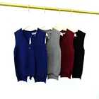 Kids Sweater OEM ODM Teenager V Neck Knit Kids Knit Vest Child Sleeveless Girl Sweater