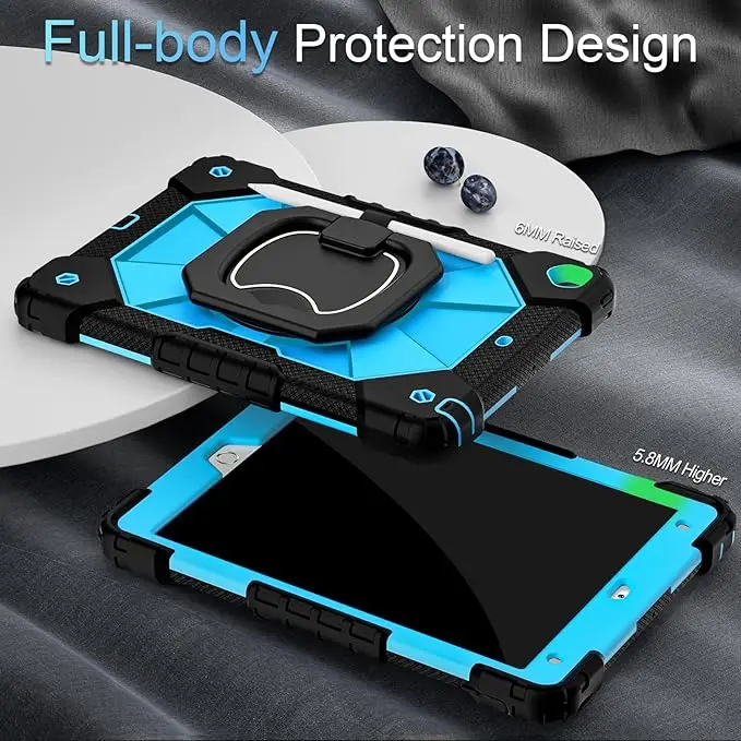 product protective case with screen protector pen holder 360 rotating stand for apple 9th generation for ipad 102 inch-6