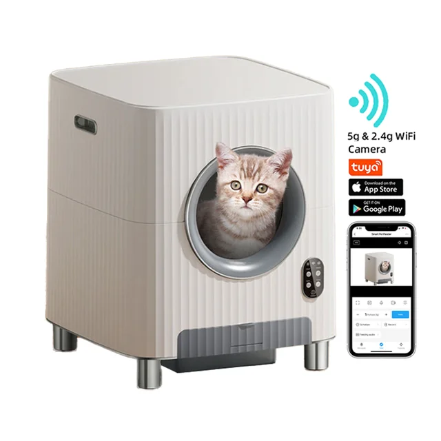 2024  Pet Accessory  Intelligent Automatic Cat Litter Box  Fully Automatic Large Capacity Smart toilet for cats