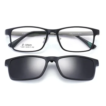 Unisex Magnetic Eye Glasses Holder TR90 Optical Clip On Glasses Set Polarized Lens Myopia Frames magnetic spice glass TJ051