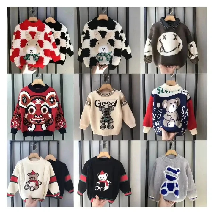 kids pullover sweater chunky knit baby knitwear children sweaters