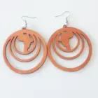 Earrings 2021 New Designs Geometric Drop African Wooden Earrings Women Jewelry