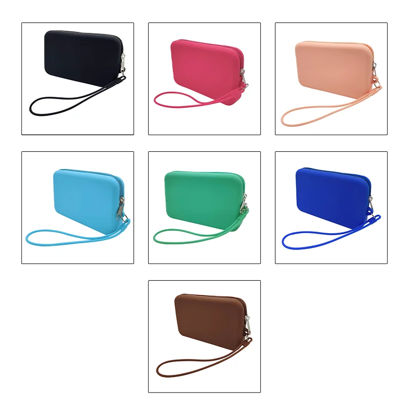 Cosmetic Bag Pouch Waterproof Silicone Zipper Make up Bags Handbag Make up Organizer Travel With Logo manufacture