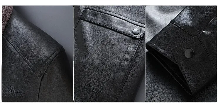 Men's Autumn Leather Faux Fur Coat