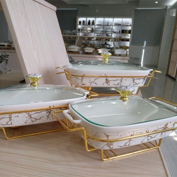 Custom Logo luxury food warmers of ceramic high quality chafing dishes for sale