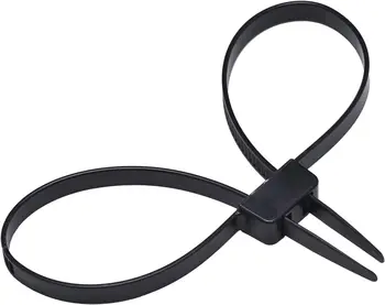 Heavy Duty Zip Tie Handcuffs Restraint Disposable Police Nylon Double Cuffs with UV & Heat Resistant Tensile Strength - Black