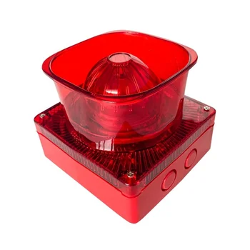 Dc 12-24V Flash and Sound Fire Siren with Strobe Red Flashing Light Fire Alarm For hotel security