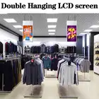 Lcd 49 55 65 Inch Lcd Display Screen Digital Signage Window Double Sided Screen Hanging With Android Player