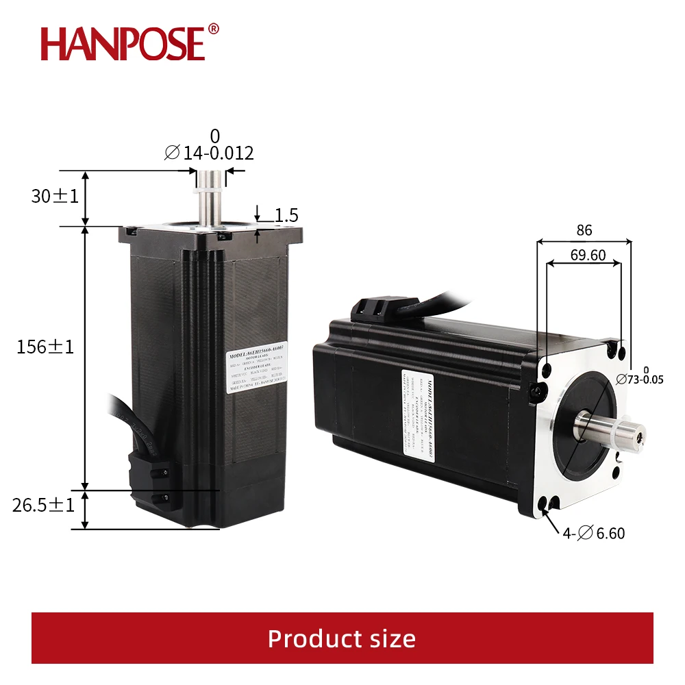 product hanpose 86eh156 hybrid closed loop stepper motor nema 34 60a 12nm 24 v 18 closed loop motor for cnc router-8