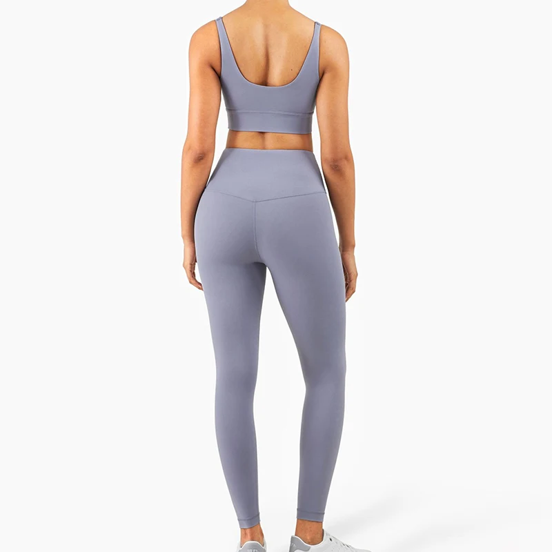 New Workout Two-Piece Plus Size Yoga Suit Blank Yoga Bra Sets High Waist Leggings Sportswear Suits