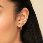 Hoop Earrings Women's Minimalist Hoop Earrings Stainless Steel 14K Gold Plated Jewelry Set