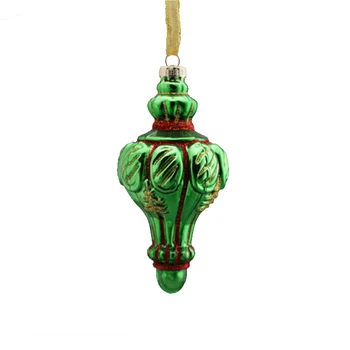 Christmas tree hanging glass vintage green pendant decoration