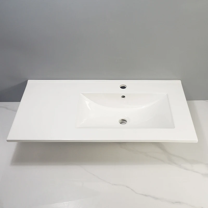 Tarpul Sanitary Luxury Modern White Ceramic Right Basin Hand Wash Smooth Surface Bathroom Vanity Cabinet Sink Porcelain Mount details