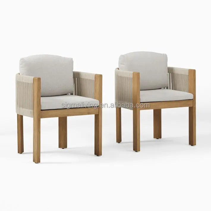 Teak outdoor furniture hotel patio set garden sofas rope solid wood dinning chair