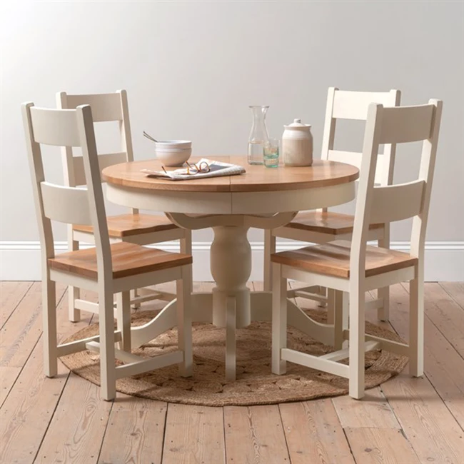 dining table set round extendable