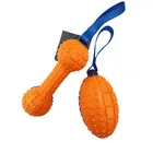 Two-color Barbell TPR Rugby Cleaner Interactive Training Toy For Large Dogs